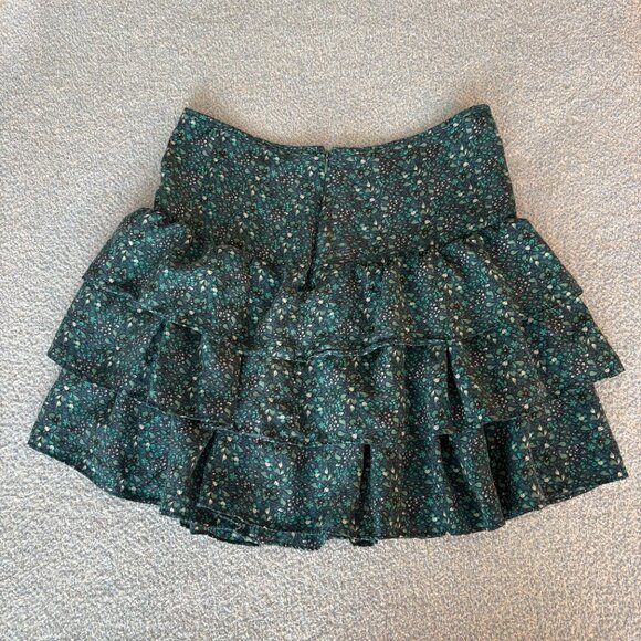 Essentials Antwerp Blue and Green Ruffled Mini Skirt - Picture 4 of 5